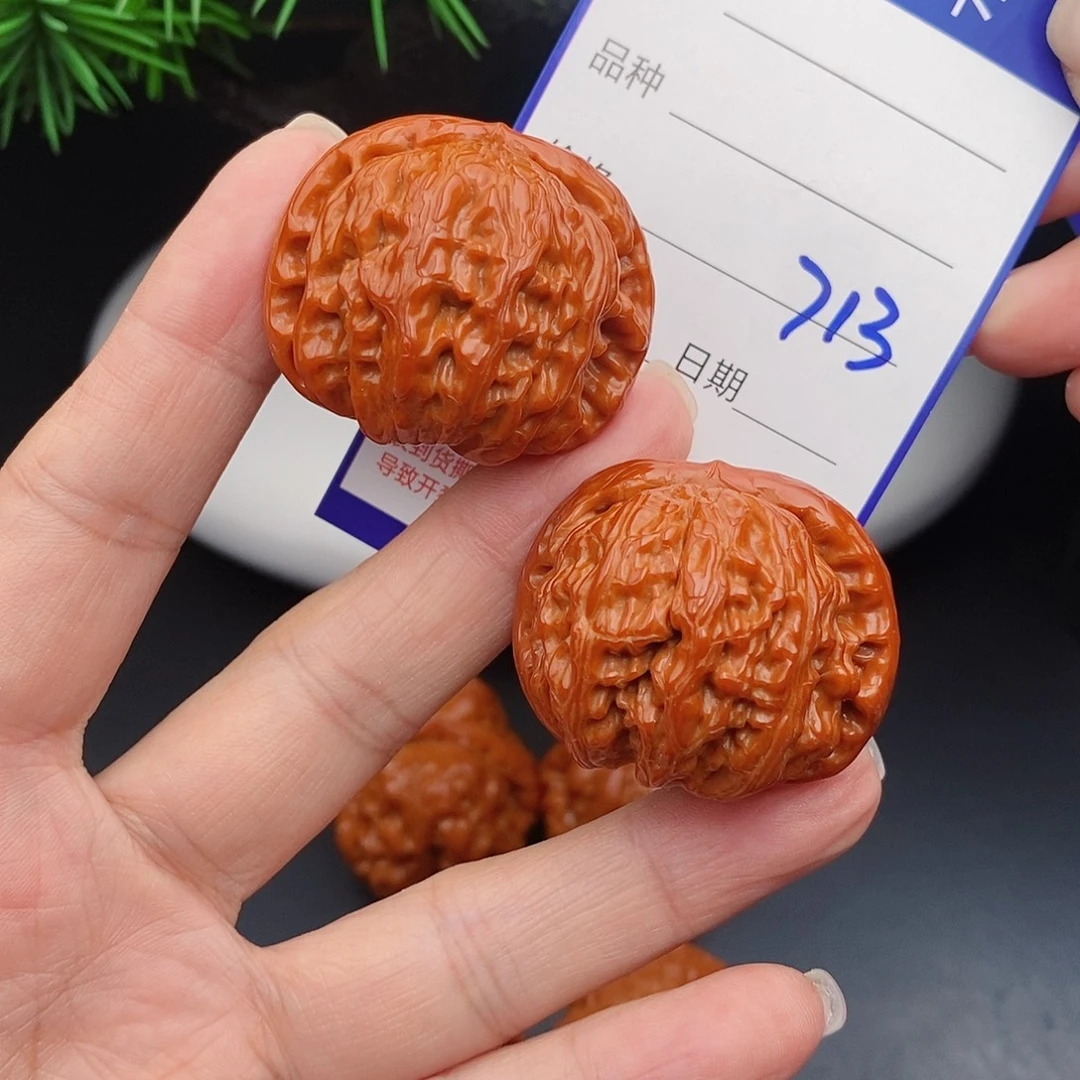 文玩核桃把件38闷白713