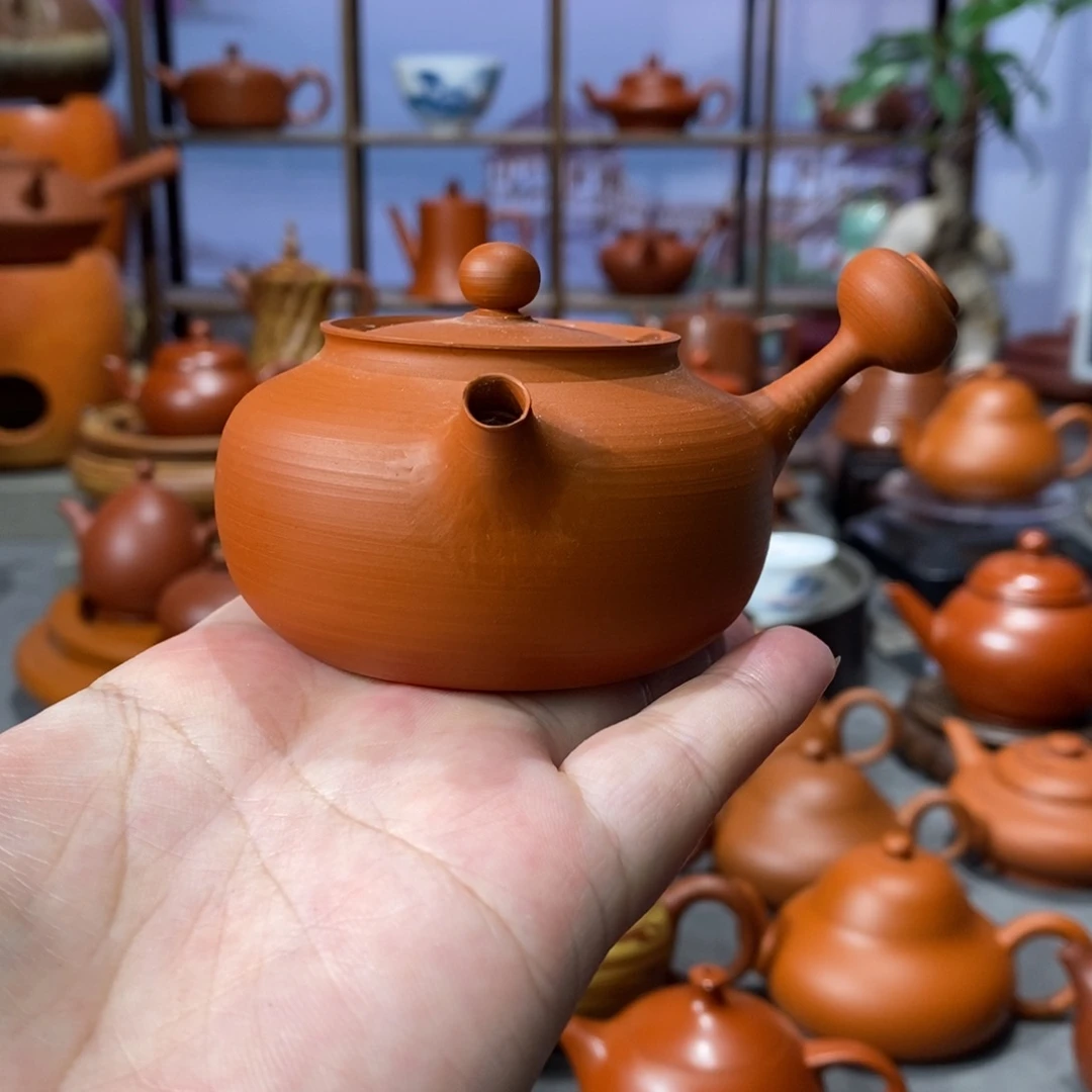 茶壶朱泥邱植荣急须侧把壶110cc