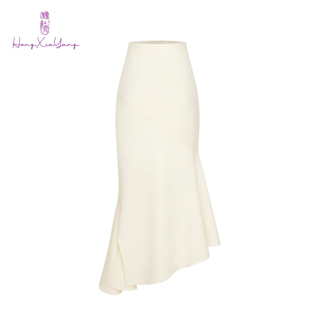 EDFNOT/杨红霞汝意HY24576白色/黑色鱼尾半裙