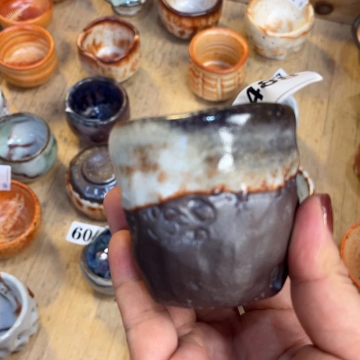 全手工柴烧志野杯488