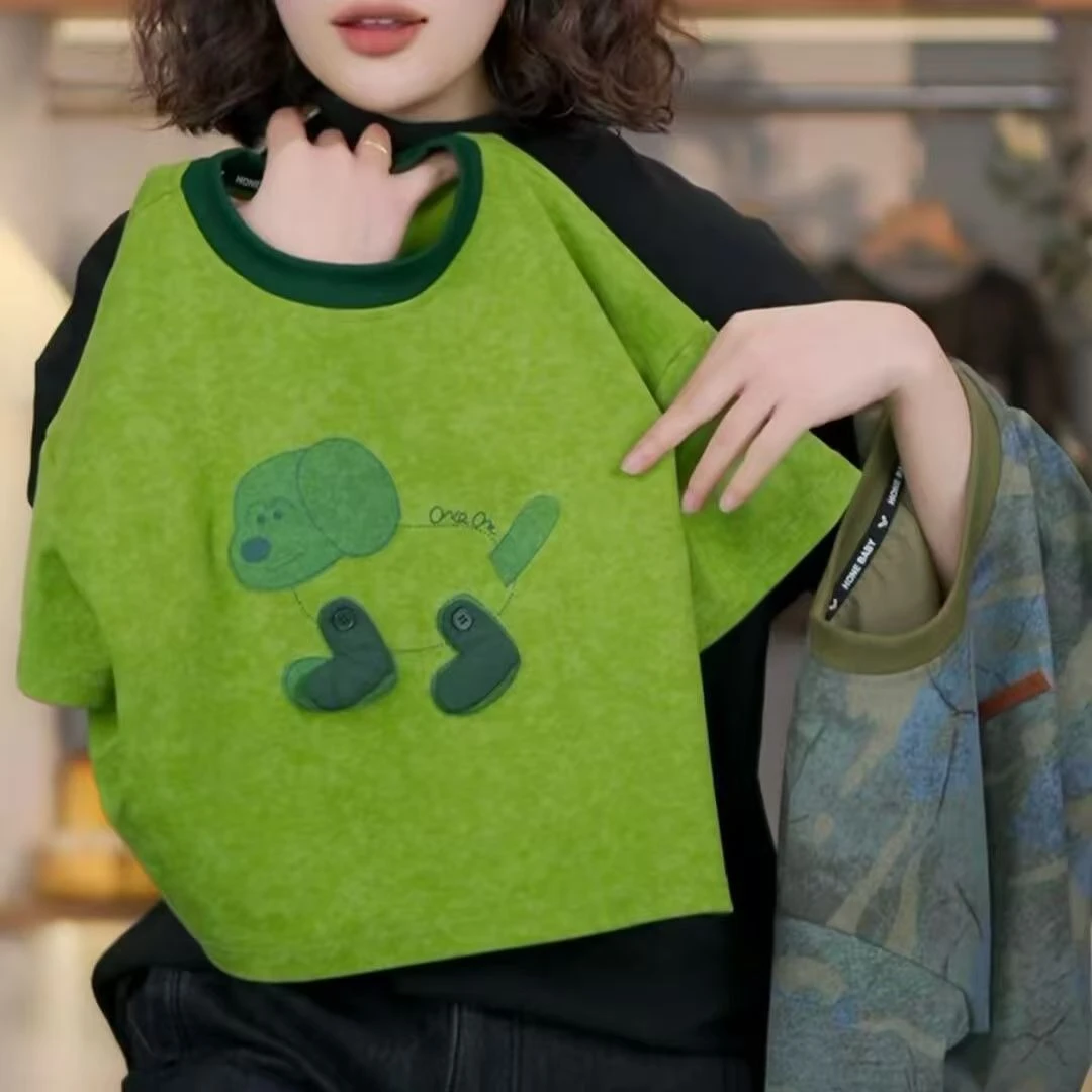 2025新款帅气显白短袖T恤纯色夏季男宝宝卡通男童夏季短袖