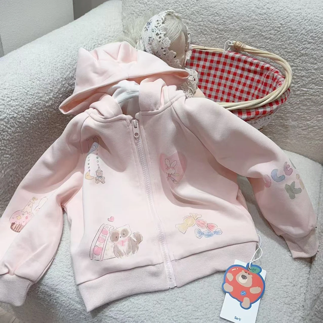 2025春季新款女童爱心小兔休闲百搭卫衣外套262151