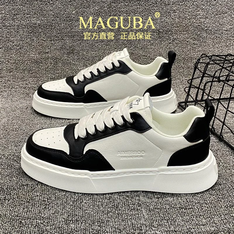 玛古芭板鞋男潮流时尚高级感轻奢休闲鞋百搭拼色厚底韩版男士潮鞋
