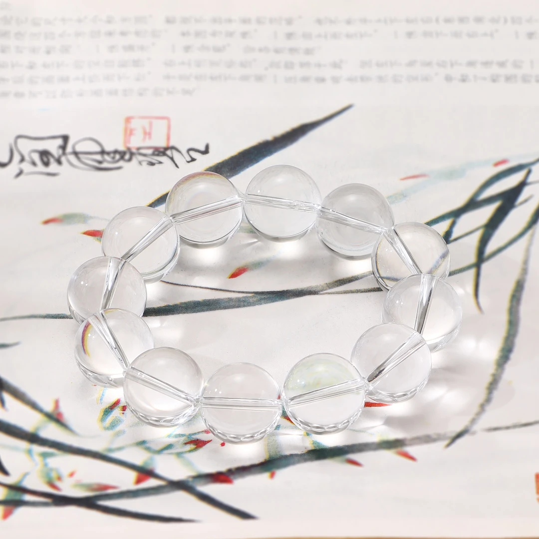Tender Jinger新款天然白水晶约16MM手串经典高级时尚