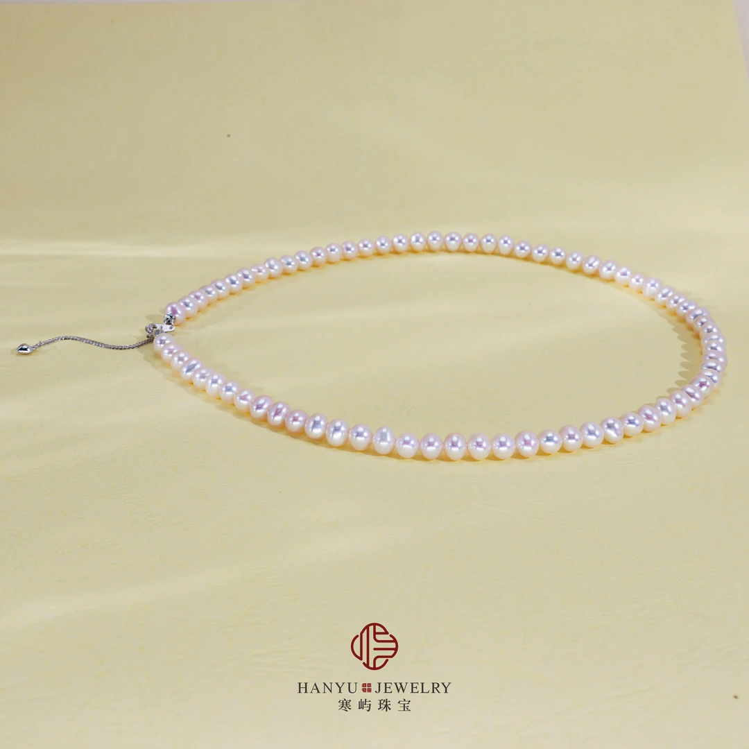 【现货】”小土豆“淡水无核白色珍珠项链/5-6mm/s925