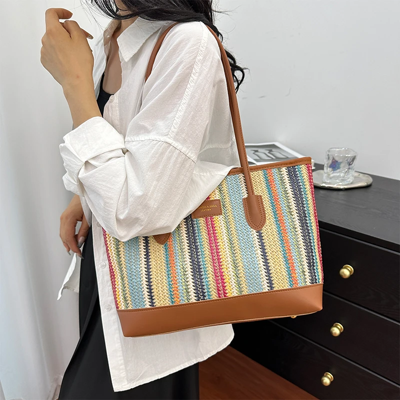 上班通勤单肩包百搭女包大容量托特包时尚潮包休闲夏季大容量包包