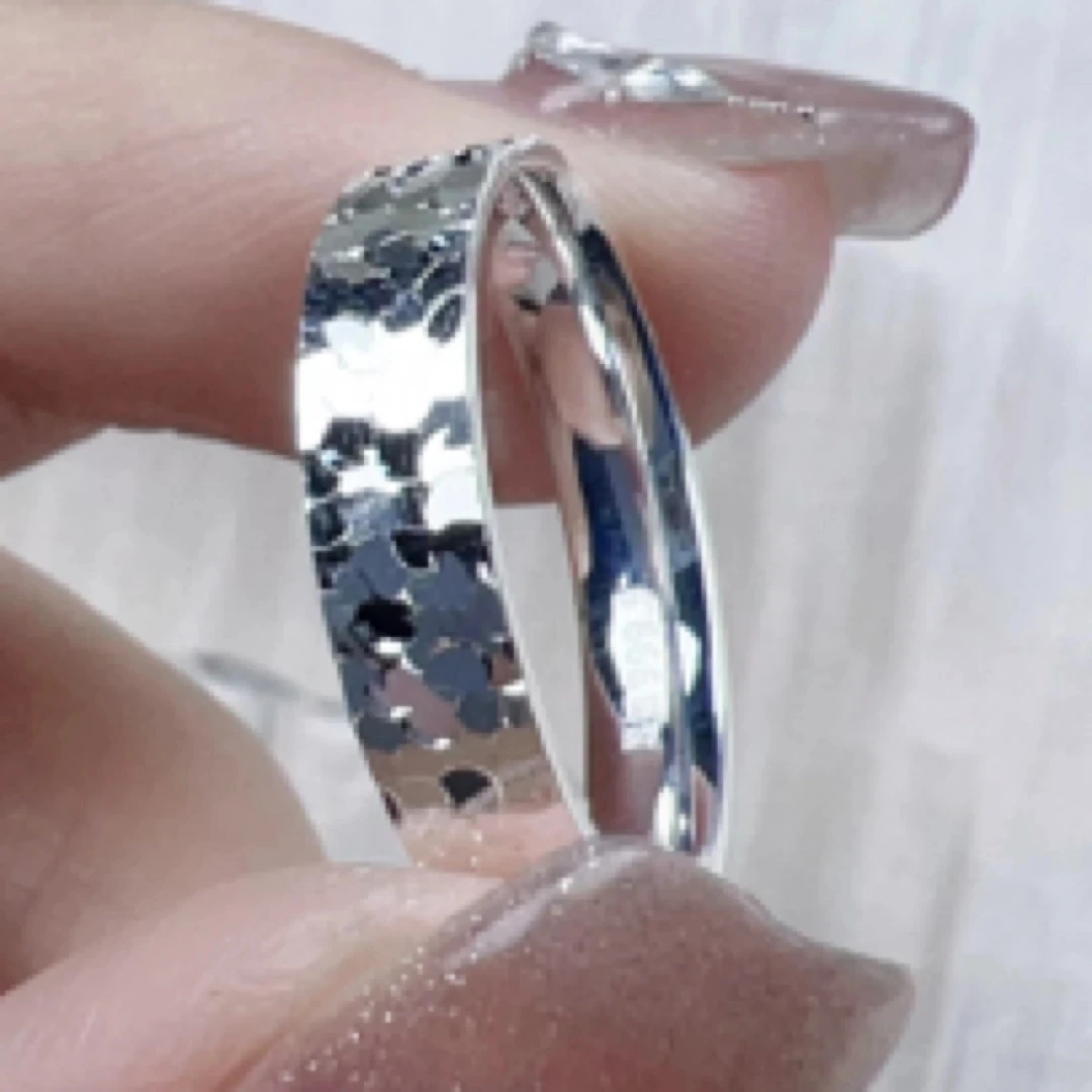 足银戒指 足银999 闭口 碎冰冰4.0轻奢高级感指环