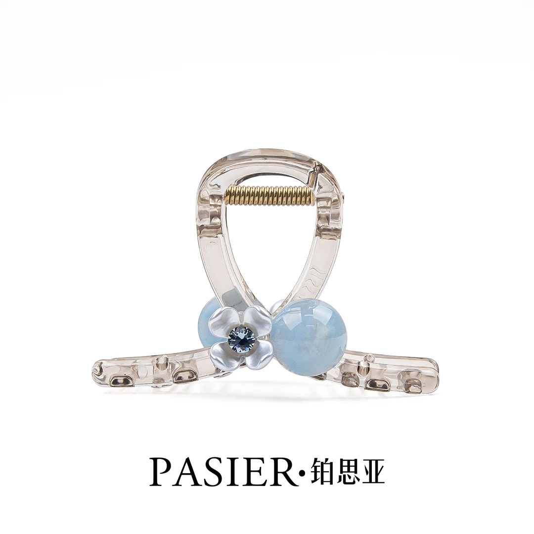 铂思亚 知夏 轻奢 时尚浪漫8厘米夏季限定浪漫小花盘发抓夹 NN011