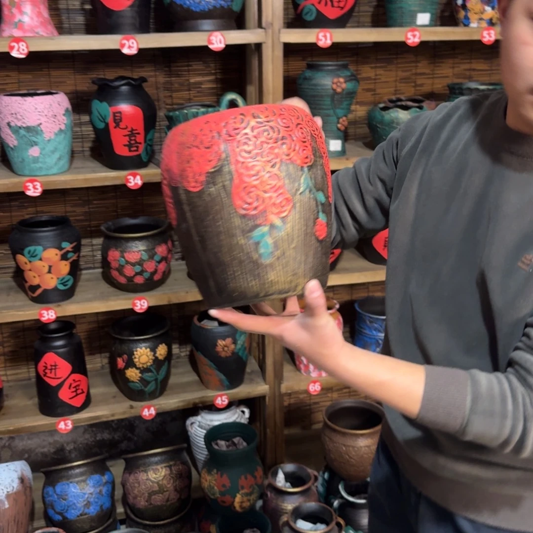 带孔高端浮雕花盆炸炸炸炸