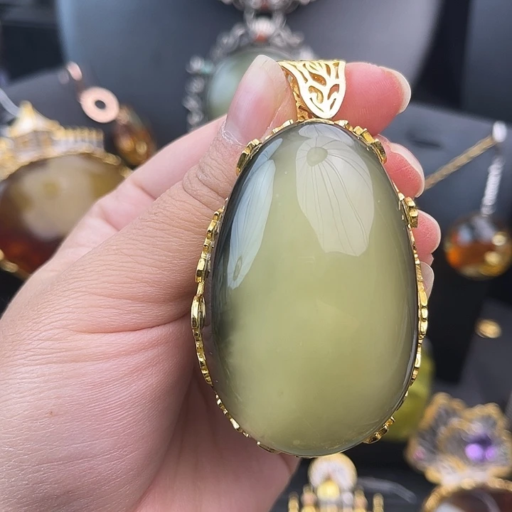 琥珀银S925镶嵌裸石