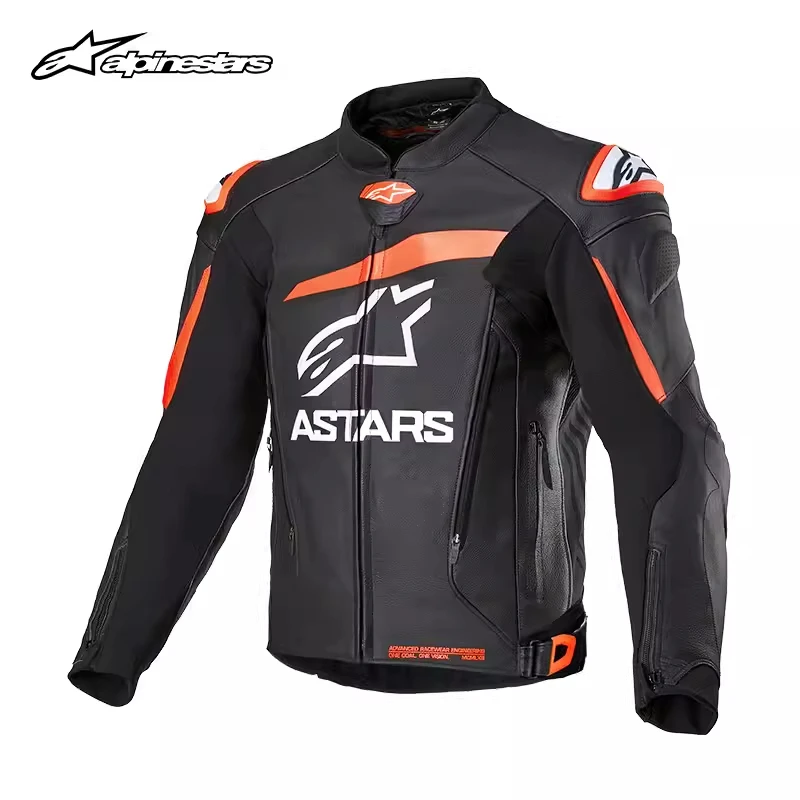a星alpinestars皮夹克GPPLUSV4保暖机车服防摔摩托车服男士皮衣