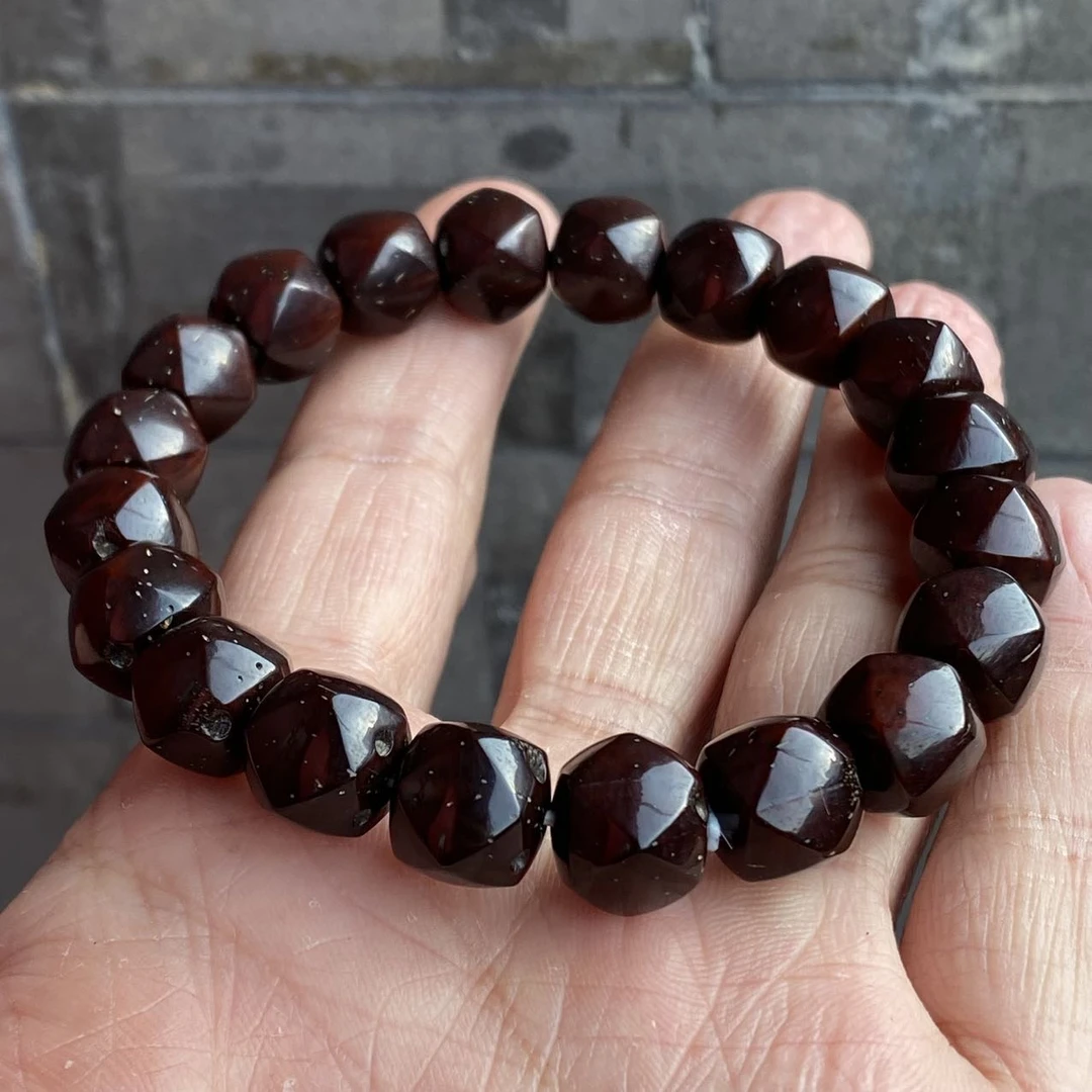 【阿钰推荐】LY72126-紫金鼠唐八棱手串-尺寸12左右-12mm左右