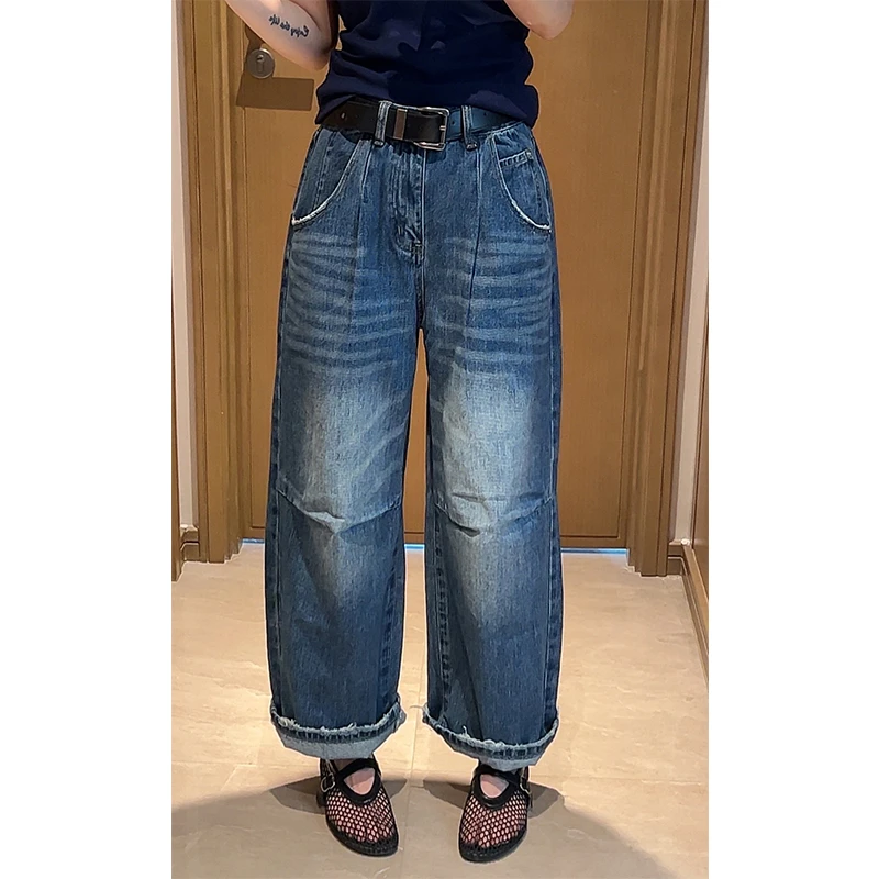 特价  2025高腰直筒牛仔裤女宽松显瘦百搭阔腿裤潮