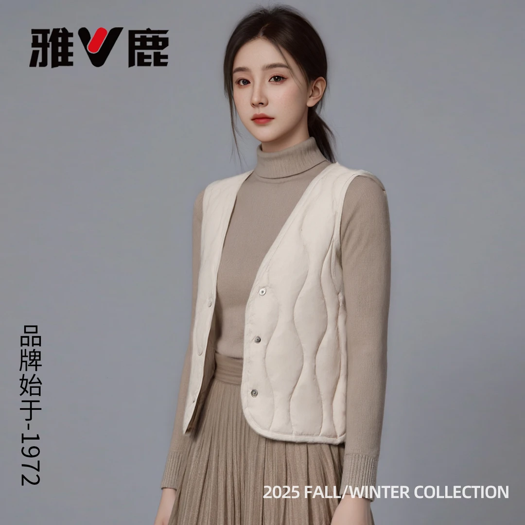 【新国标90绒】雅鹿羽绒马夹女冬新款内胆短款大衣内搭马甲轻薄背心