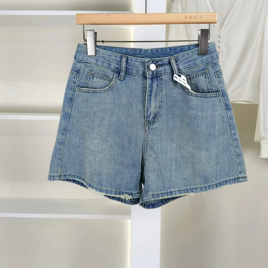 麦迪尚品【夕Y】5091082 含棉韩版百搭牛仔短裤夏季女装商场撤柜