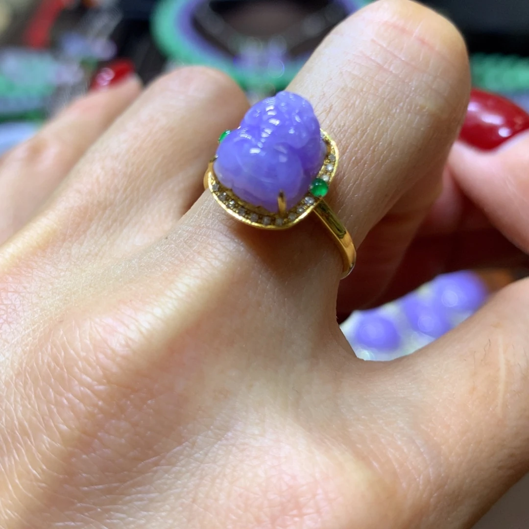 【闪购商品】翡翠颈饰18K金镶嵌流**云翡翠