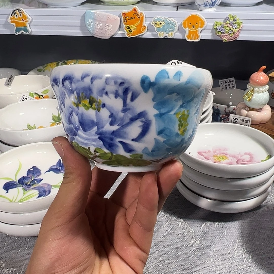 陶瓷景德镇手绘陶4寸葫芦碗