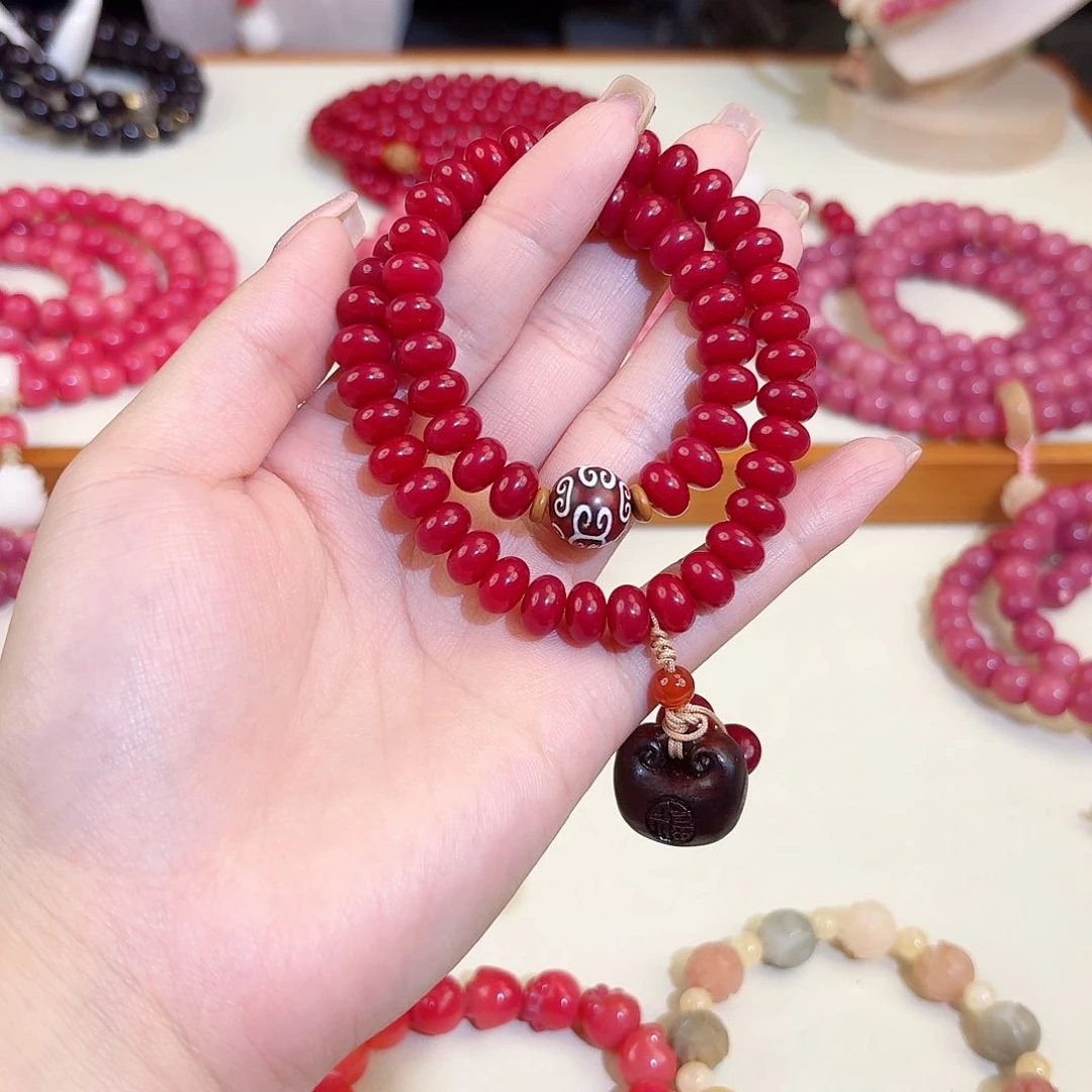 菩提根/象牙果吊坠红54