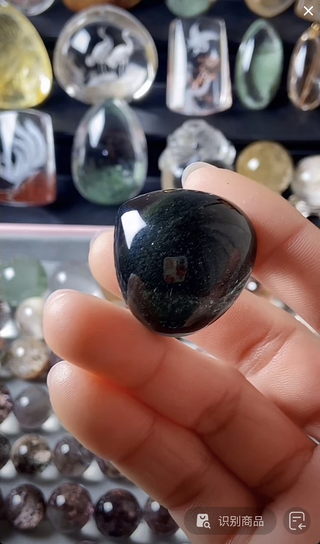 非金属皮质吊坠 绿幽水滴全包