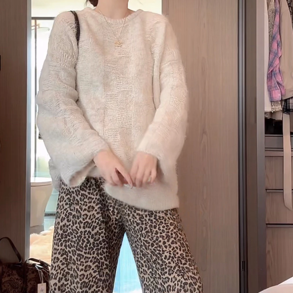 【自然美感】编织毛衣女松弛宽松休闲秋季2025新款设计感圆领针织衫