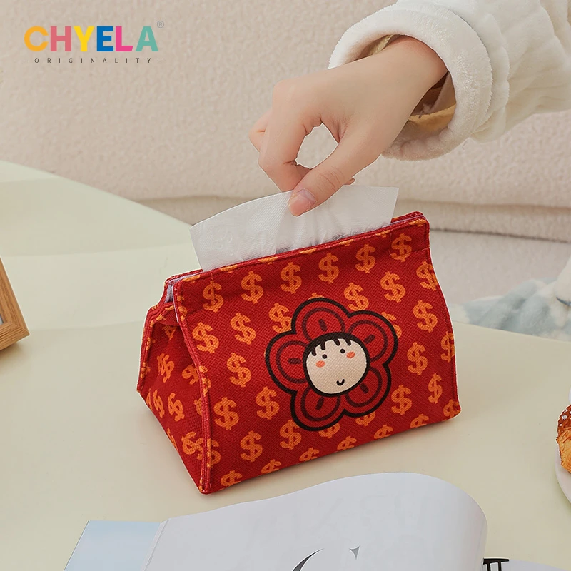 采绎来x小蔻 有钱花纸巾盒客厅桌面抽纸盒家用创意纸巾袋QT749