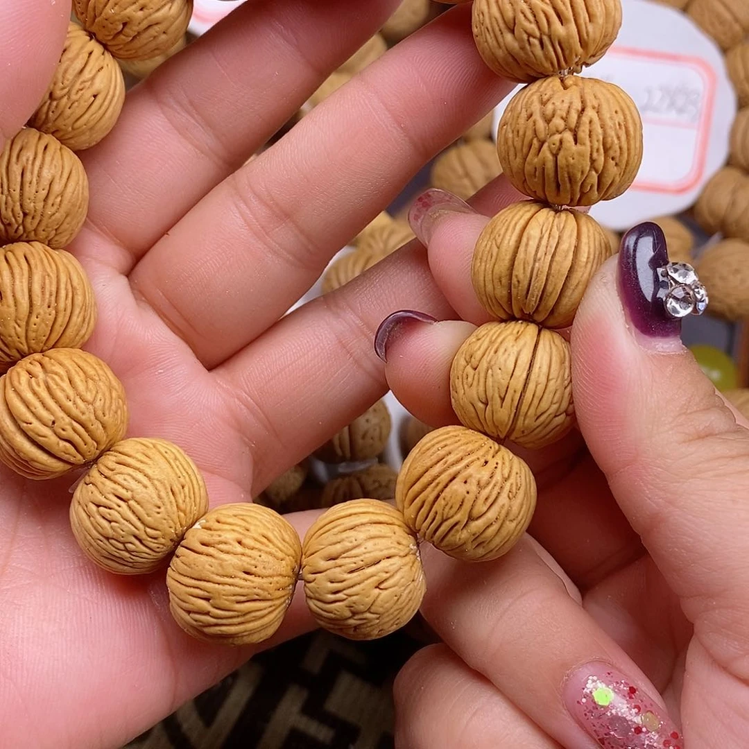 桃核手串慎*老树竖纹1.9