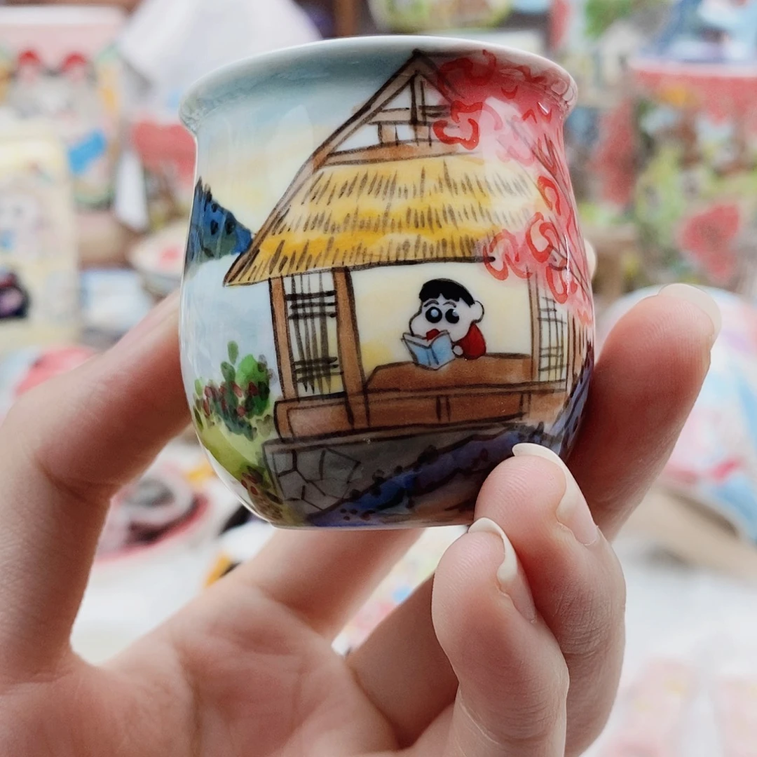 瓷片董董文创手绘陶瓷