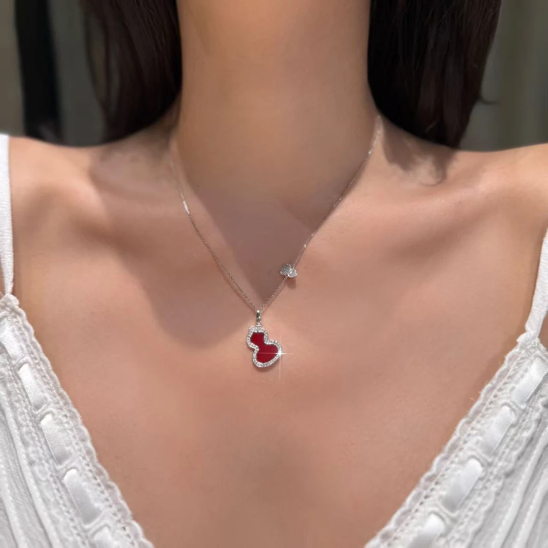 QANNA【大号红色葫芦】设计款经典满钻福禄钻石吊坠（不含链）AP