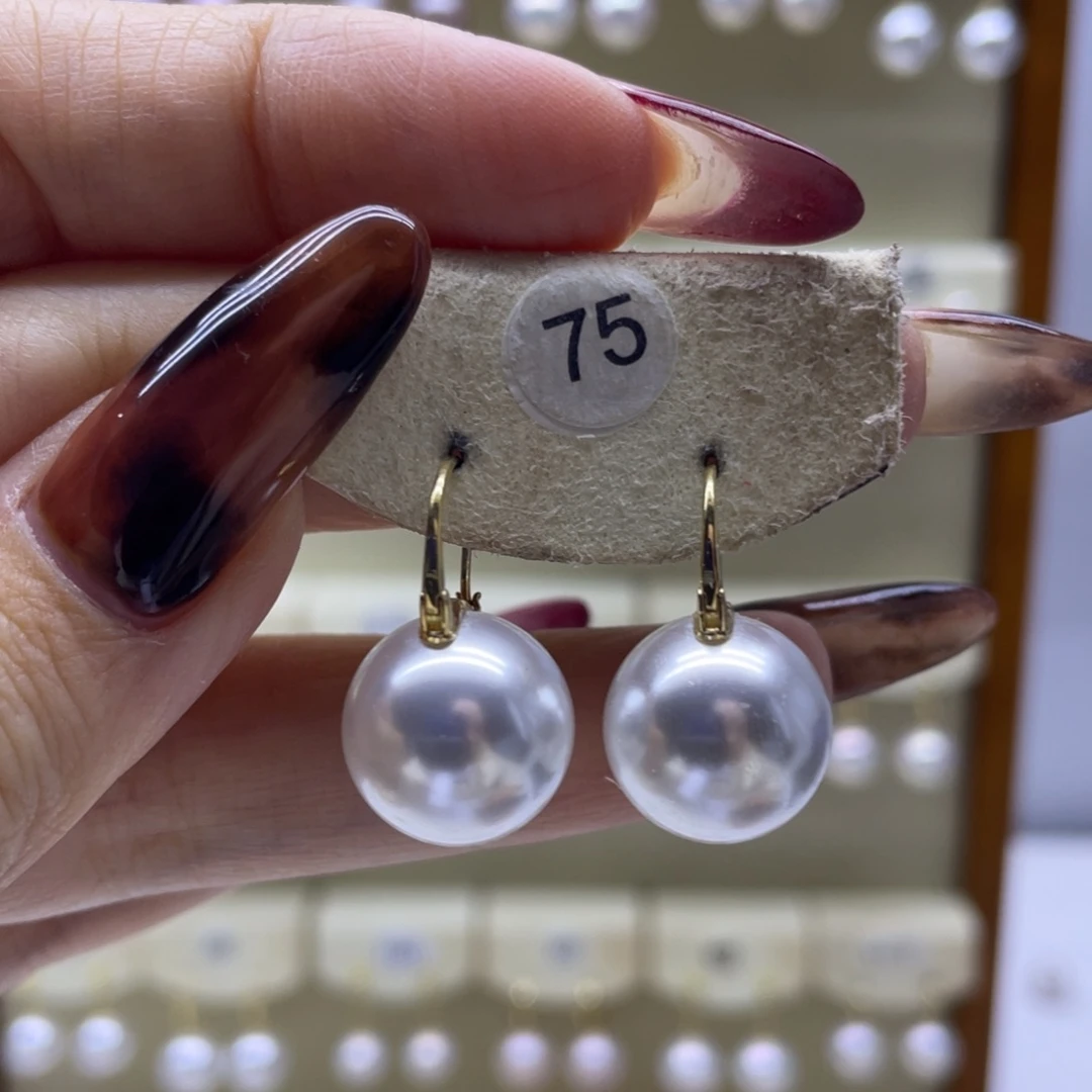 淡水珍珠耳饰18K金镶嵌