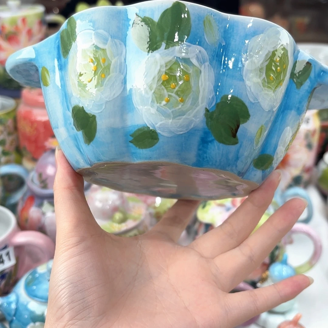 景德镇手绘高温釉下彩陶瓷茶具