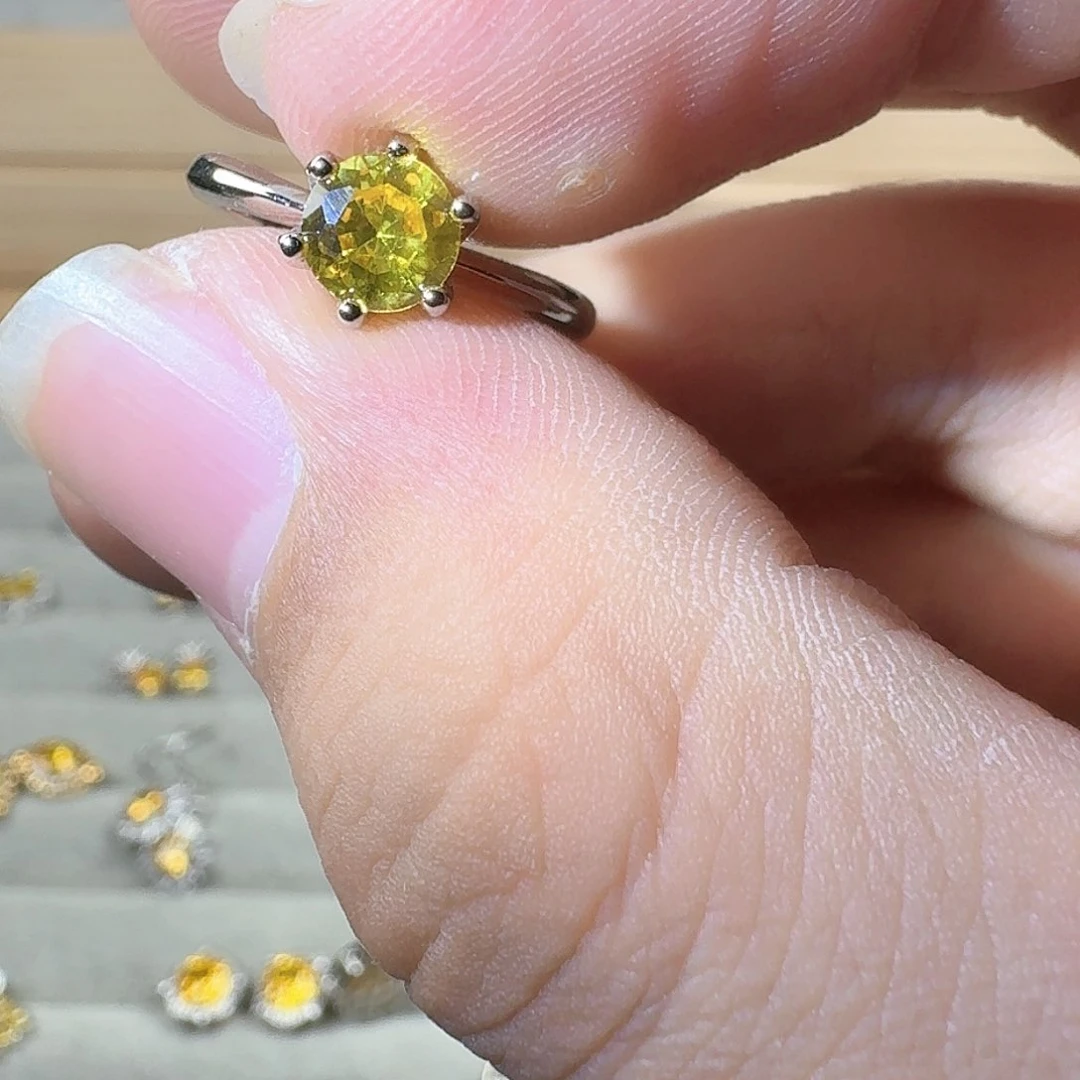 芙蓉石戒指银S925镶嵌