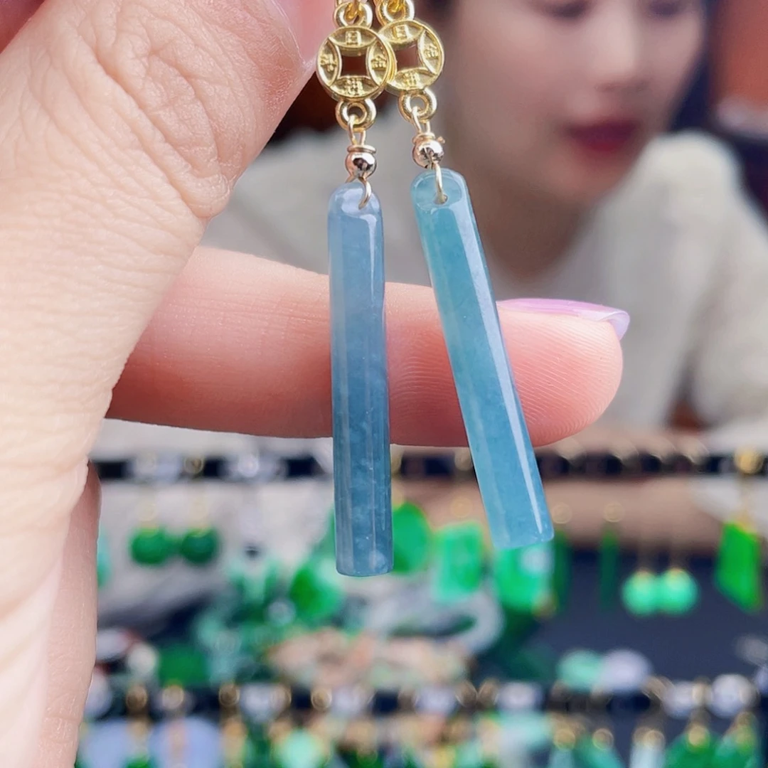 翡翠未镶嵌耳饰饰品