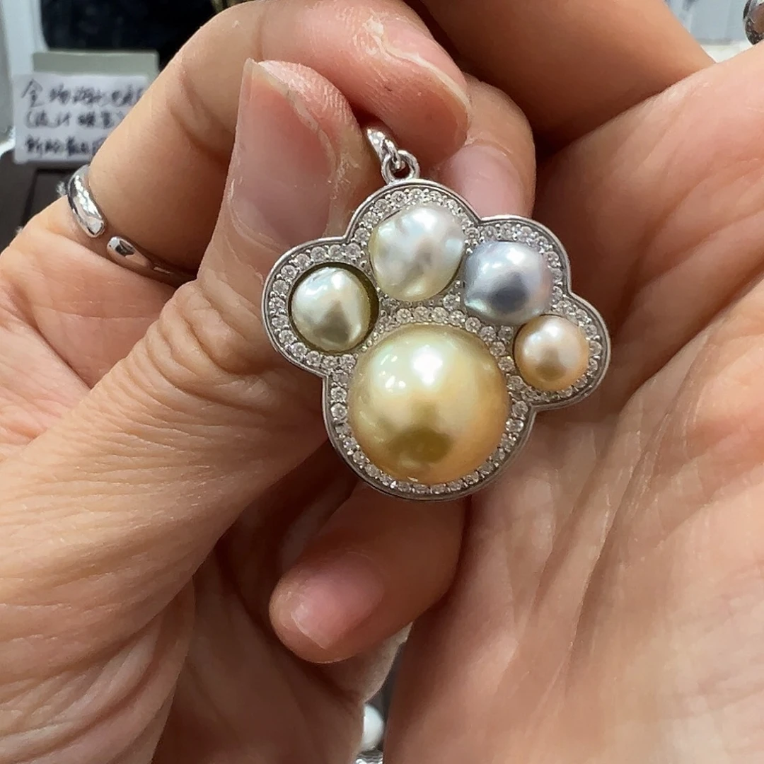 海水珍珠颈饰银S925镶嵌?****酱