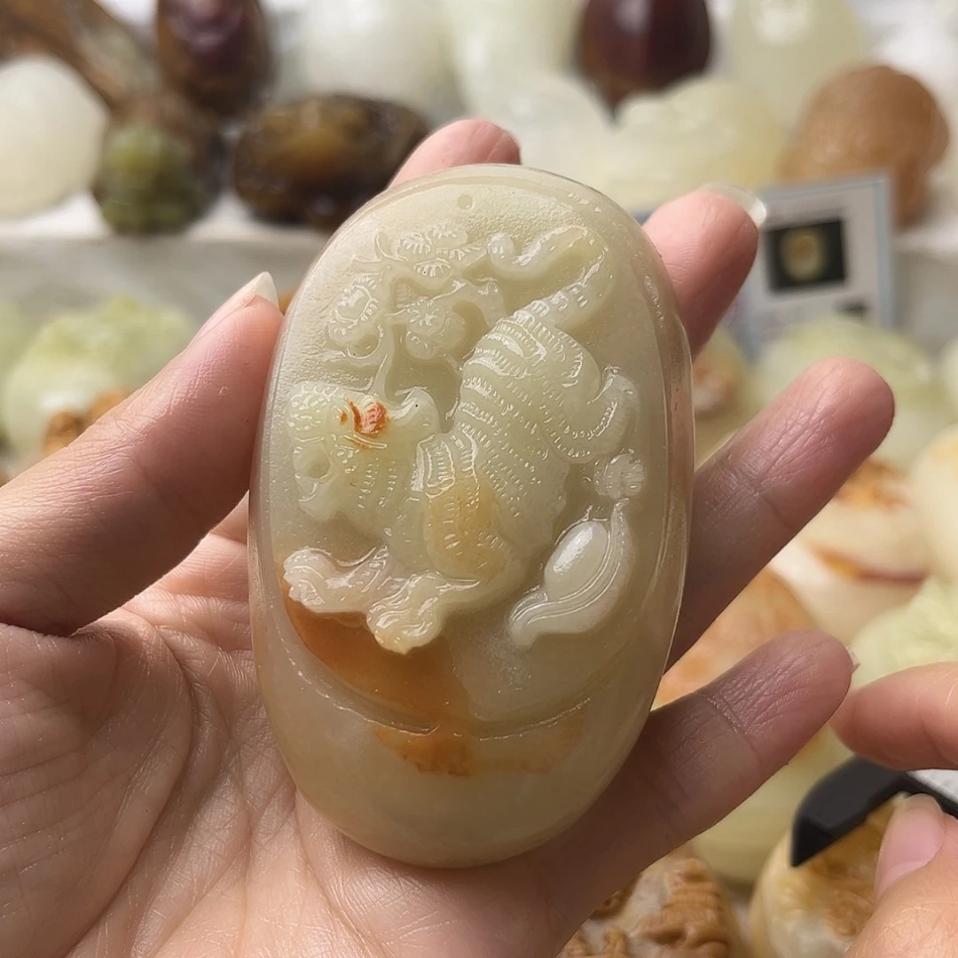 石材方解石手把摆件不退换虎