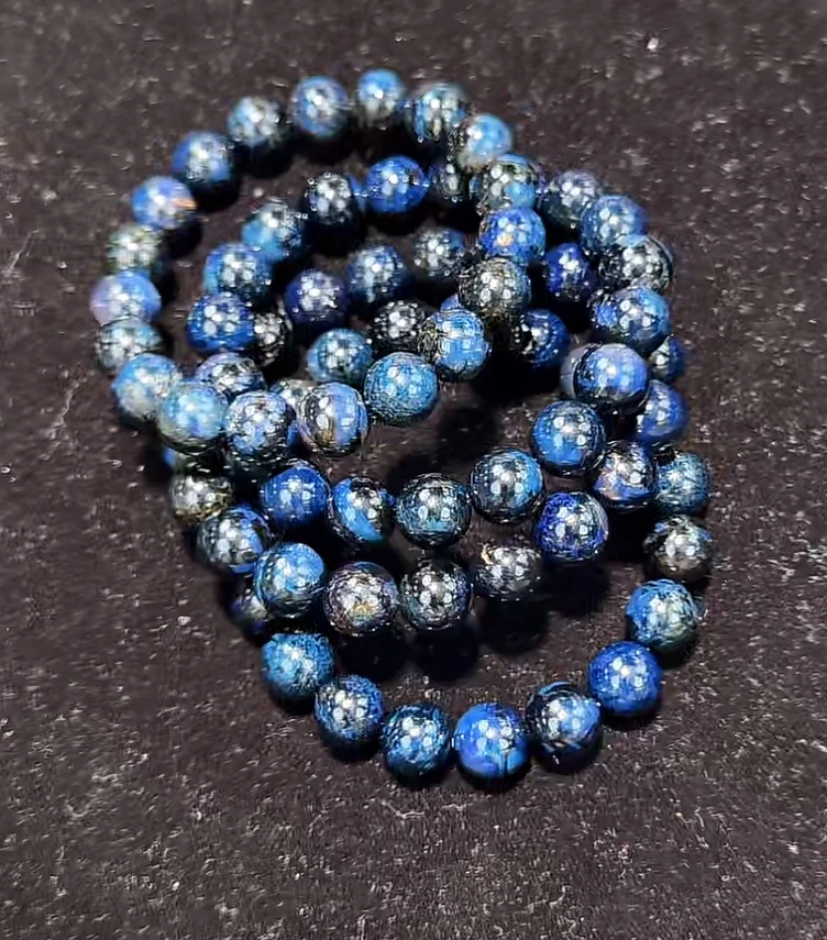 【齐福珠宝】10/13-/9mm头货特级星际蓝天翁珀手串（多样性发其一）