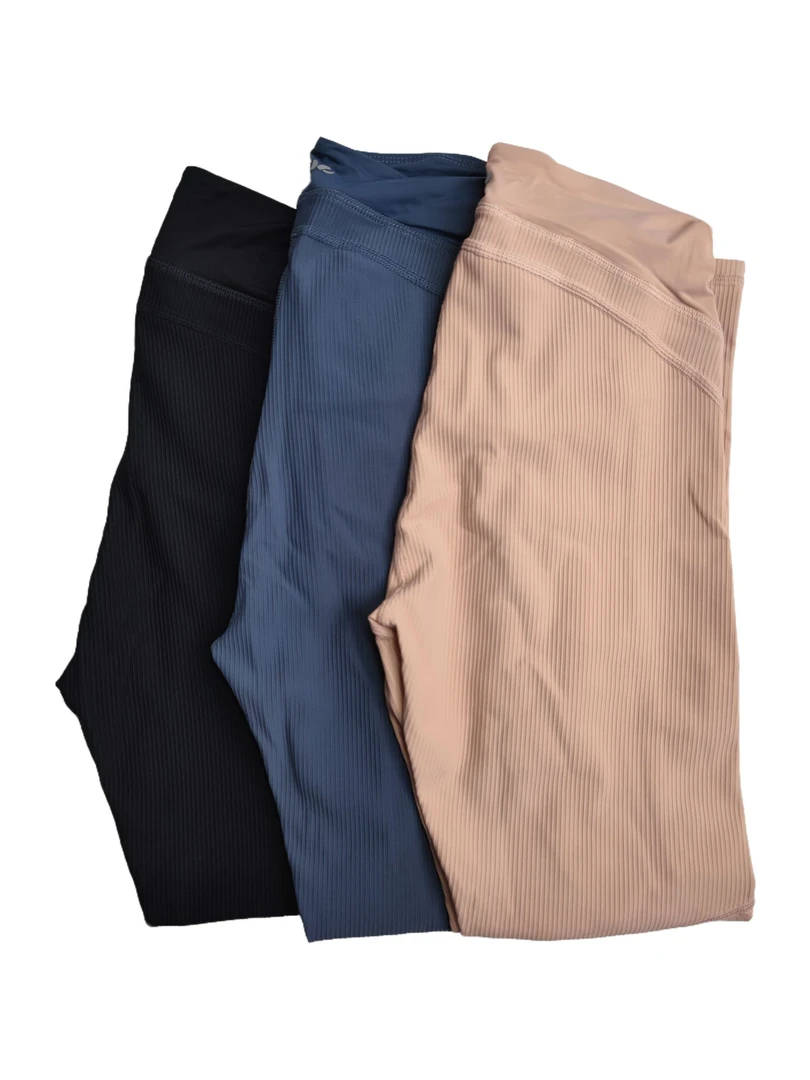 简美健 螺纹透气健身瑜伽运动长裤