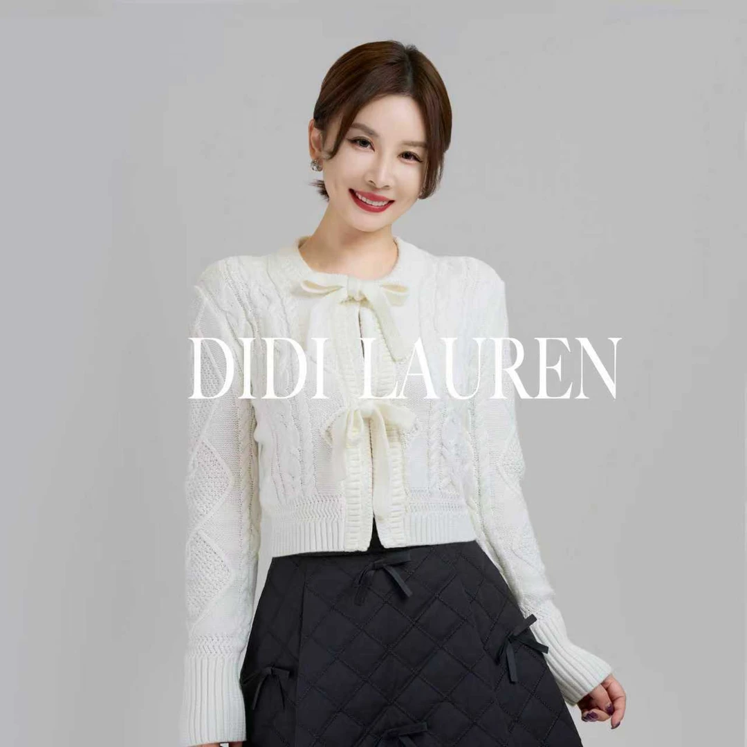 DIDI LAUREN“礼物”法式重工绞花小香款羊毛针织开衫