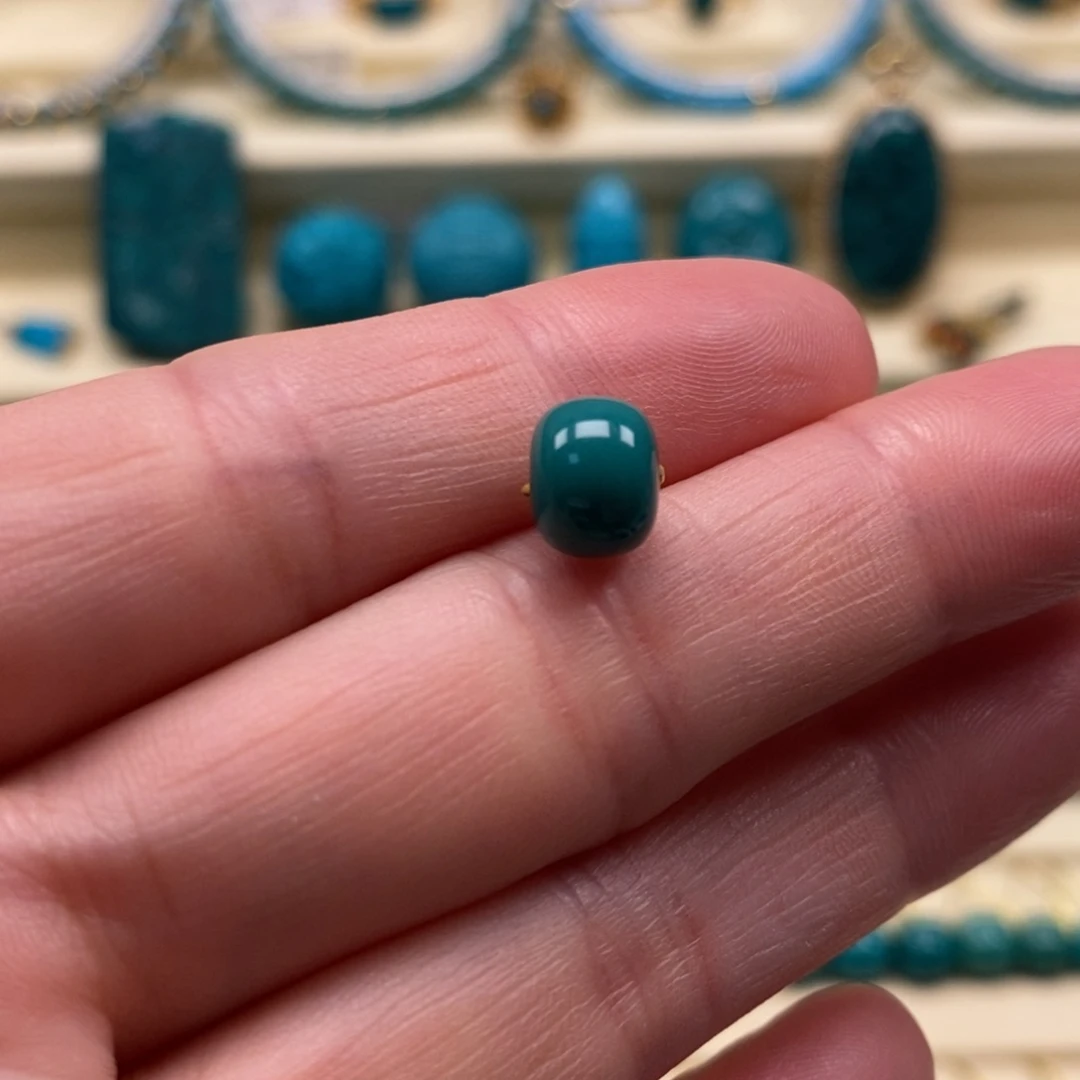 未镶嵌绿松石珠宝奇石直径7.8×6.2老型