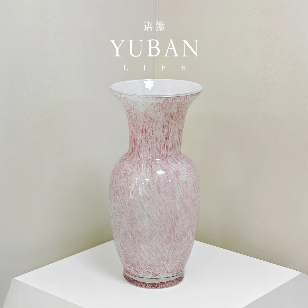 柔粉 YUBAN新中式敞口琉璃花瓶 艺术摆件小众客厅插花高级感花器