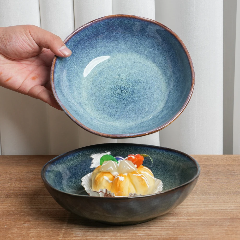 【瑕疵】菜碗组合釉下彩陶瓷窑变釉异形组合两个装K4D/E2B