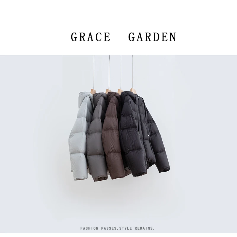 GRACE GARDEN【A1】6000！六千！软糯加厚连帽短款羽绒服YRF4L1120