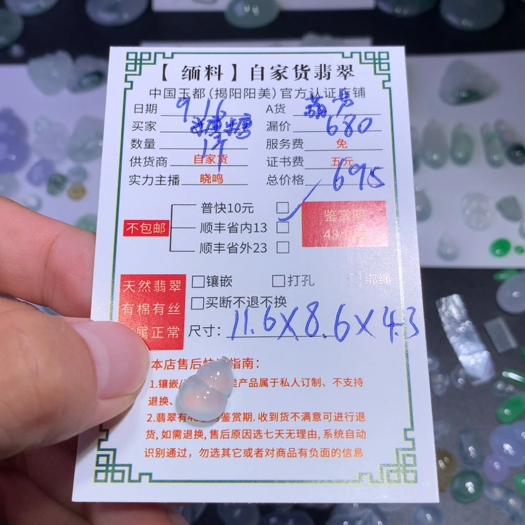 糖****颈饰未镶嵌翡翠葫芦
