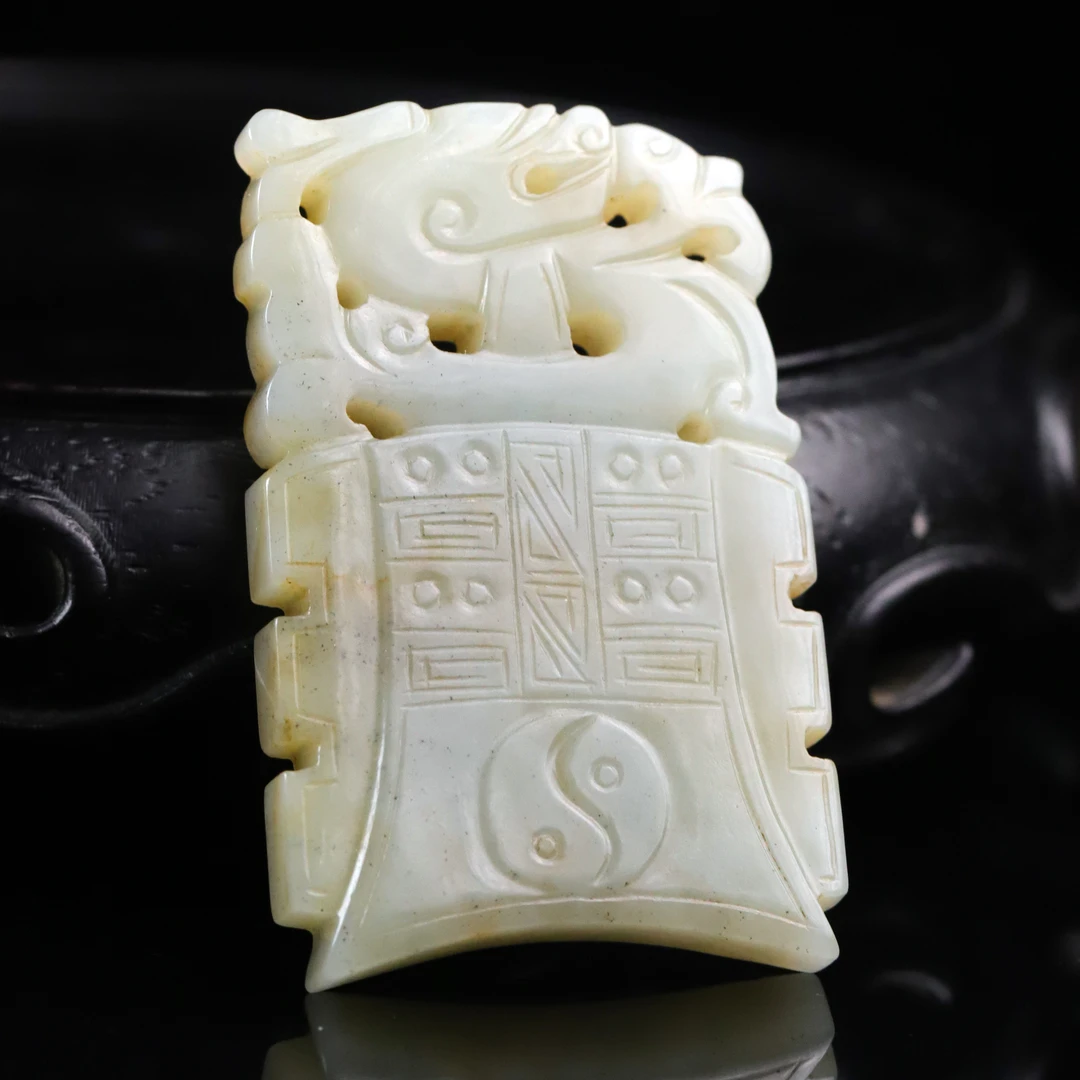 明代和田玉府上有龙佩-CS