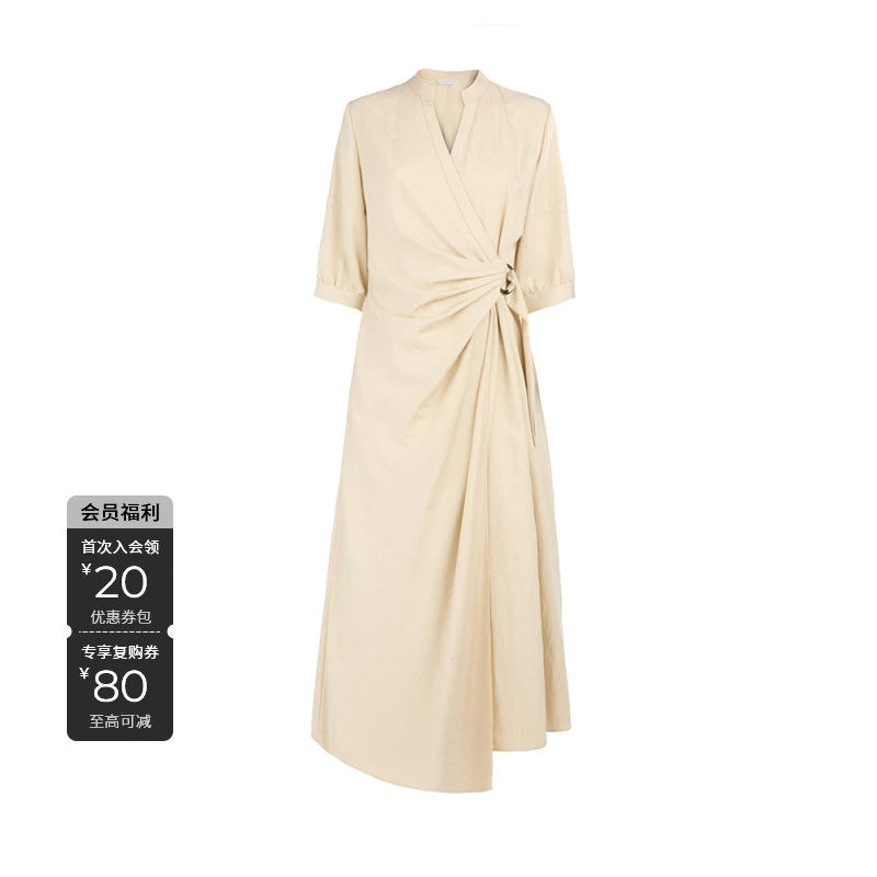 圣迪奥新款女装优雅气质收腰显瘦裙子V领连衣裙S252Z1206