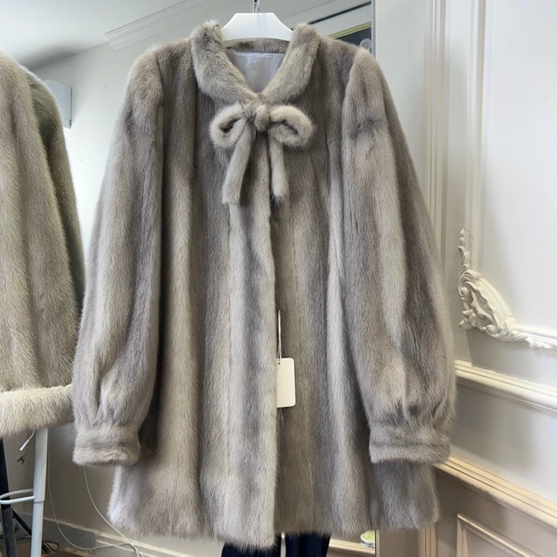 【L139】蝴蝶结宝石蓝灰气质时尚女款外套