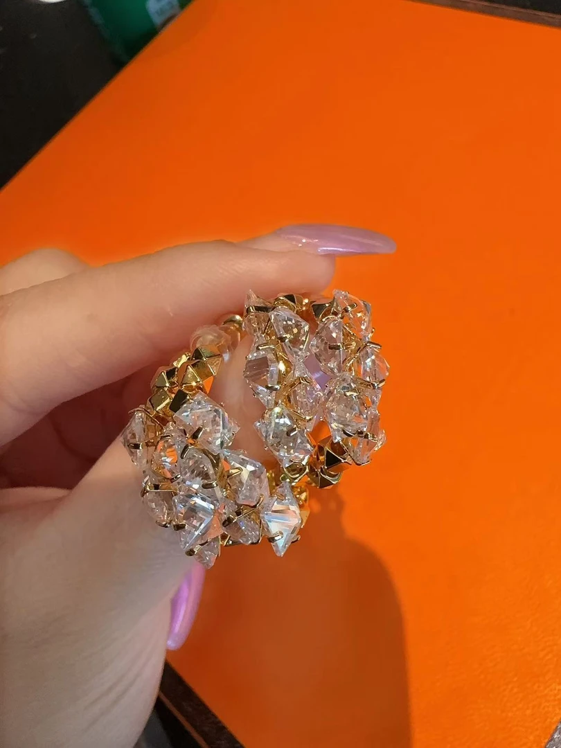 非金属仿水晶耳饰 【BORAKOO】高级感爆闪钻耳饰耳钉