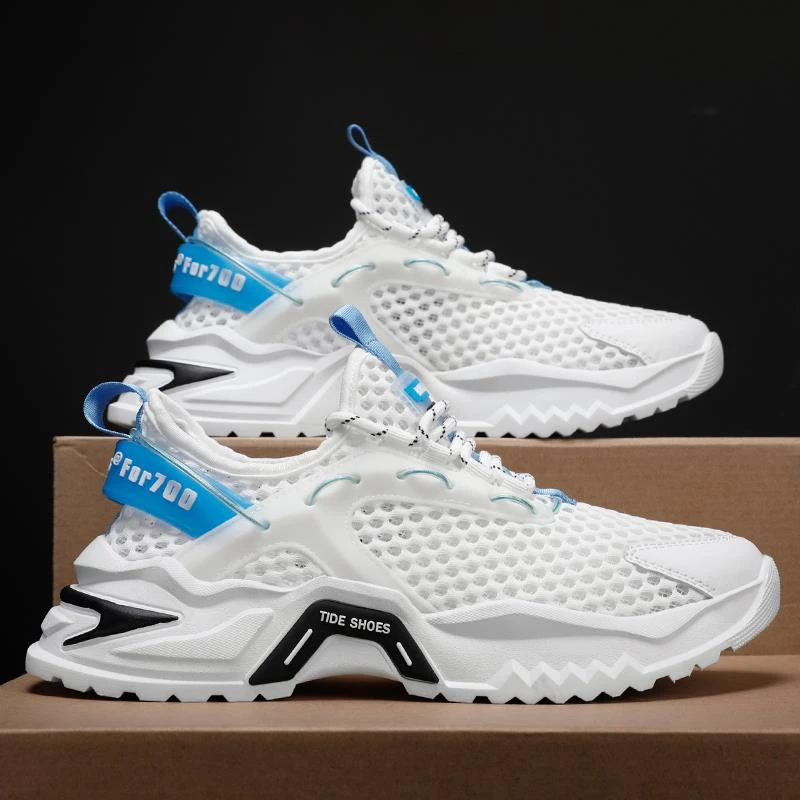 路易圣戈希网鞋男士夏季透气薄款网面镂空大网眼老爹鞋轻便小白鞋