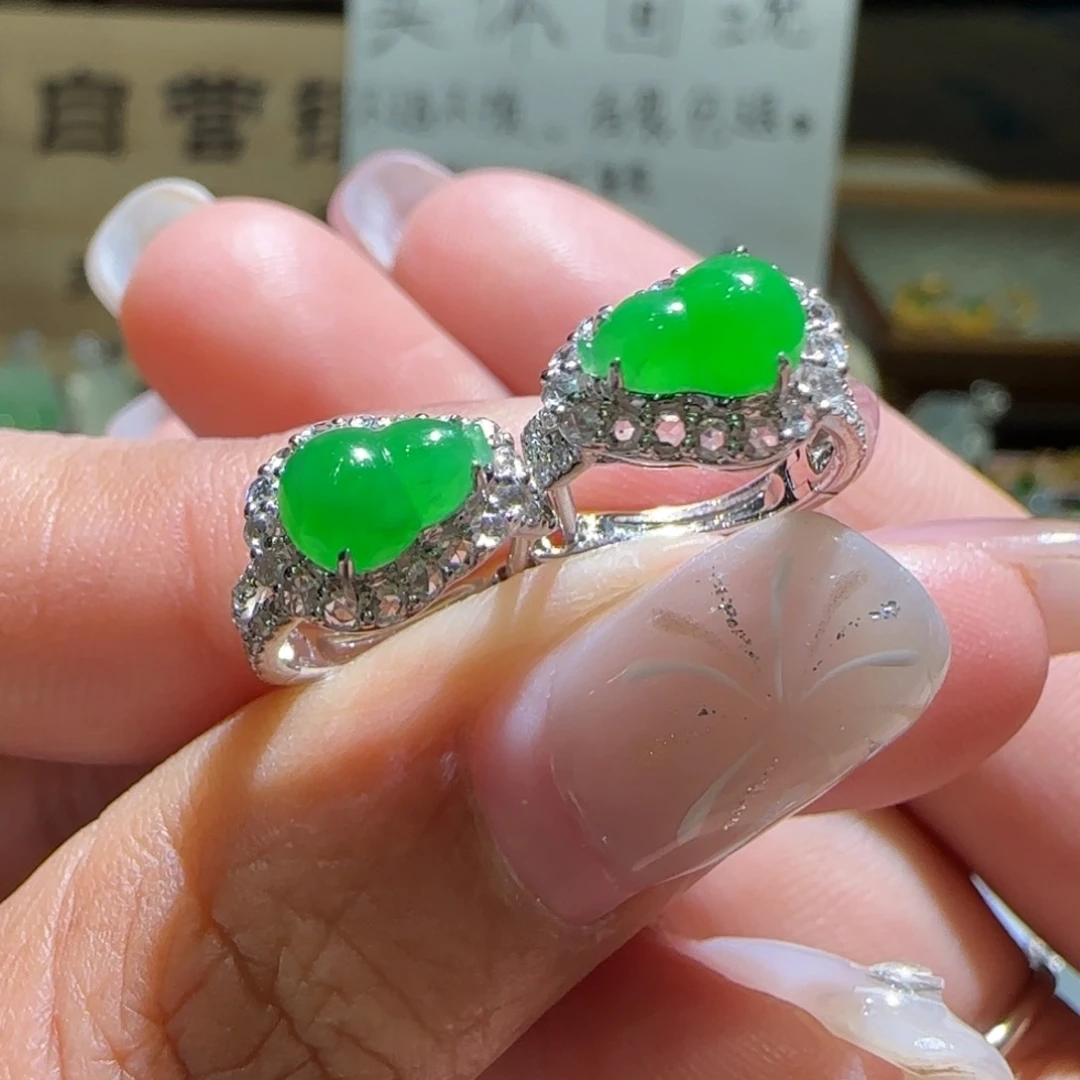 【闪购商品】翡翠耳饰18K金镶嵌缅甸