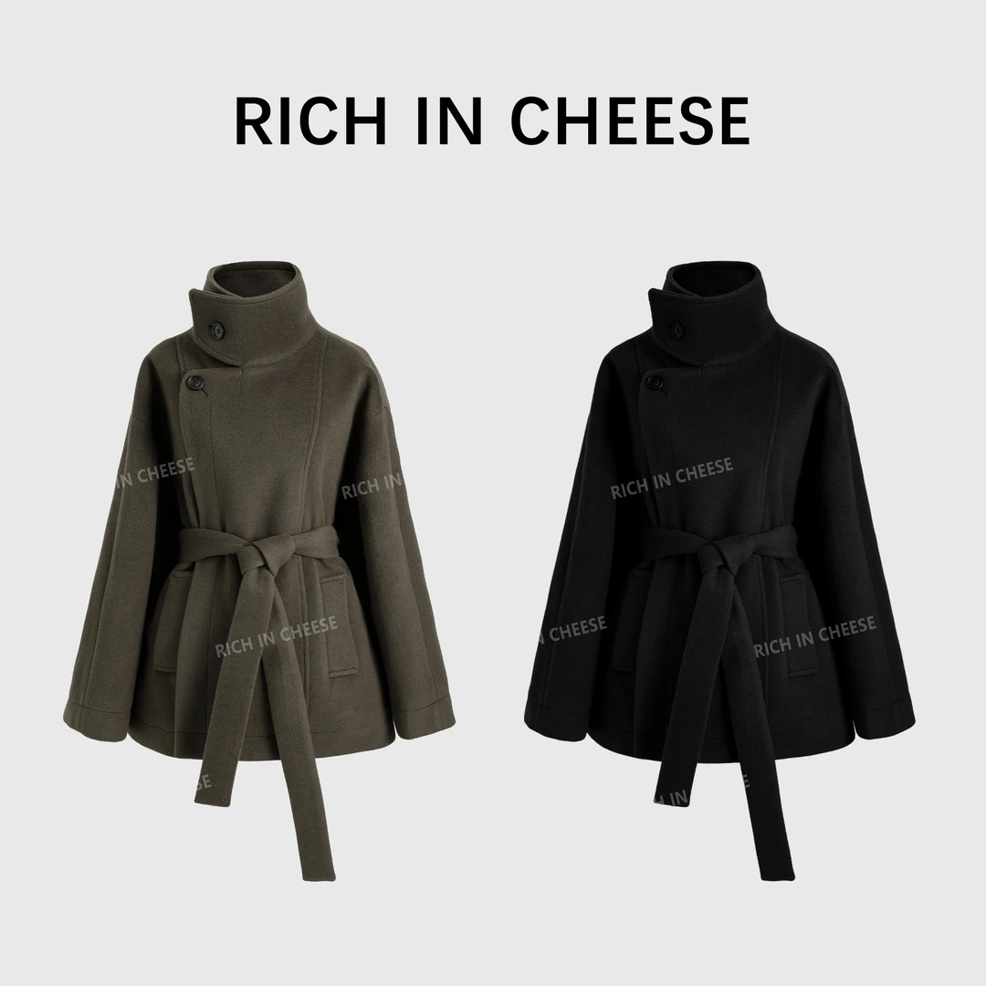 RICHINCHEESE 冬日宿命 时尚百搭气质显瘦复古名媛风大衣毛呢外套
