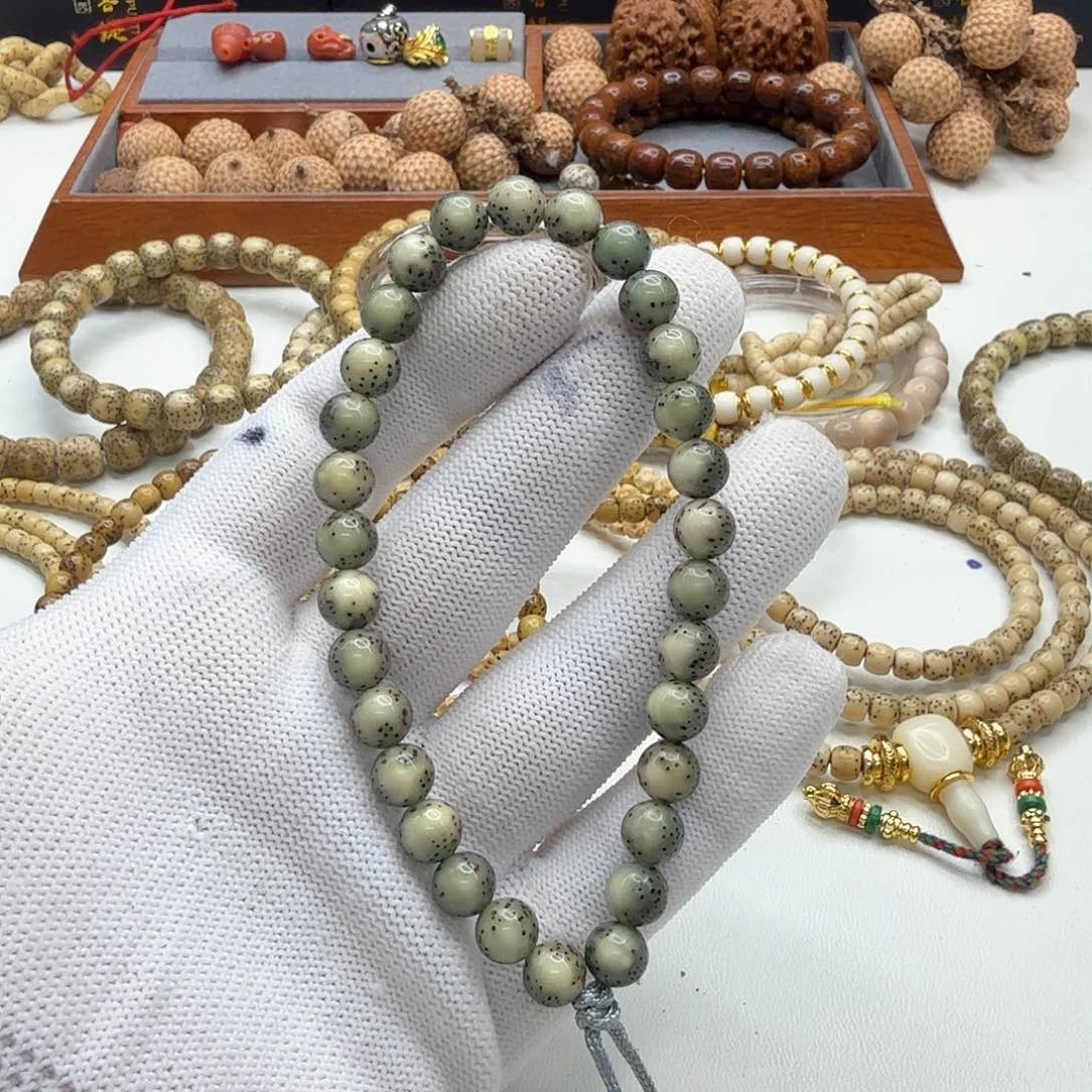 星月菩提手串18创世糯冰石玉河豚8左右手持一物一图